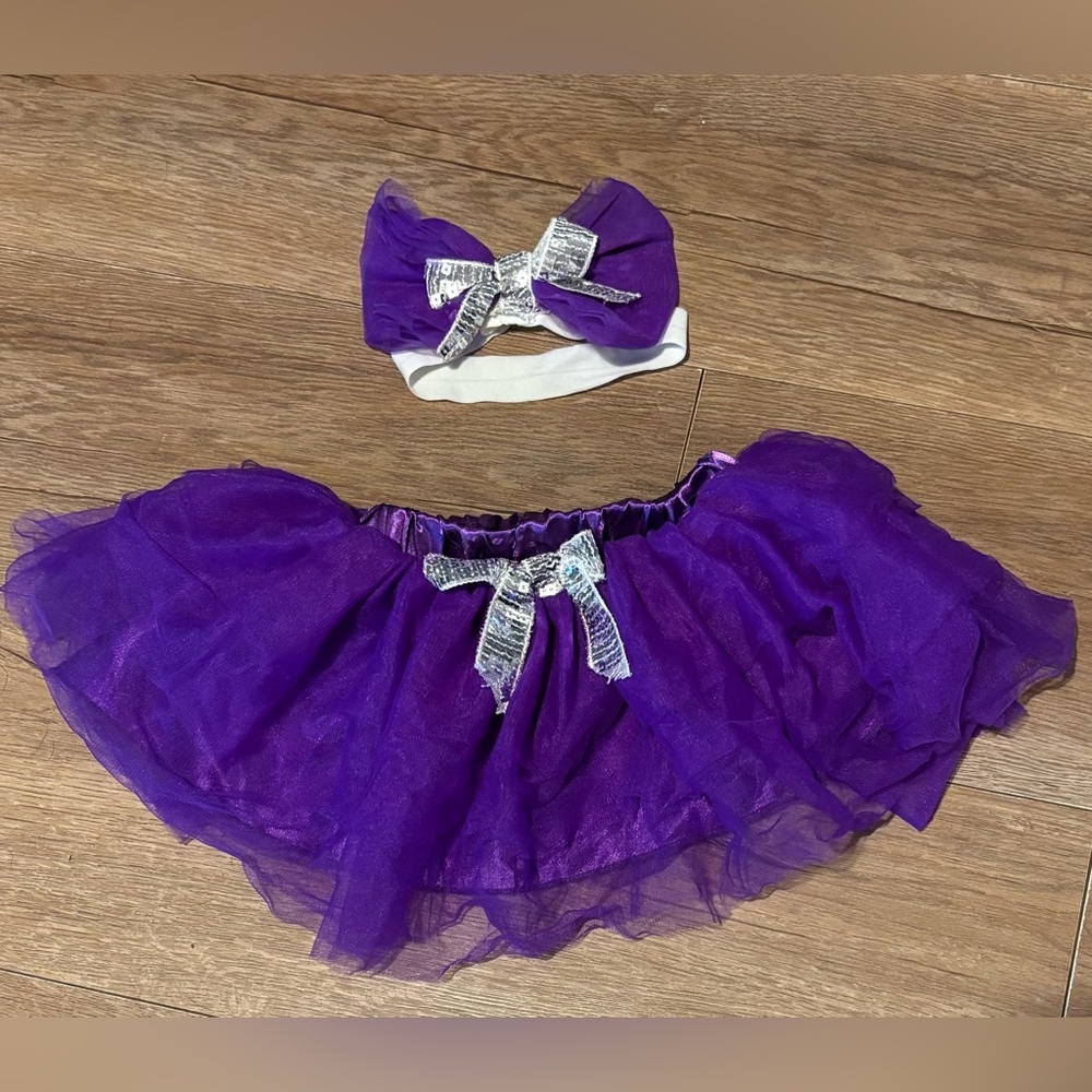 Newborn Purple Tutu and Bow